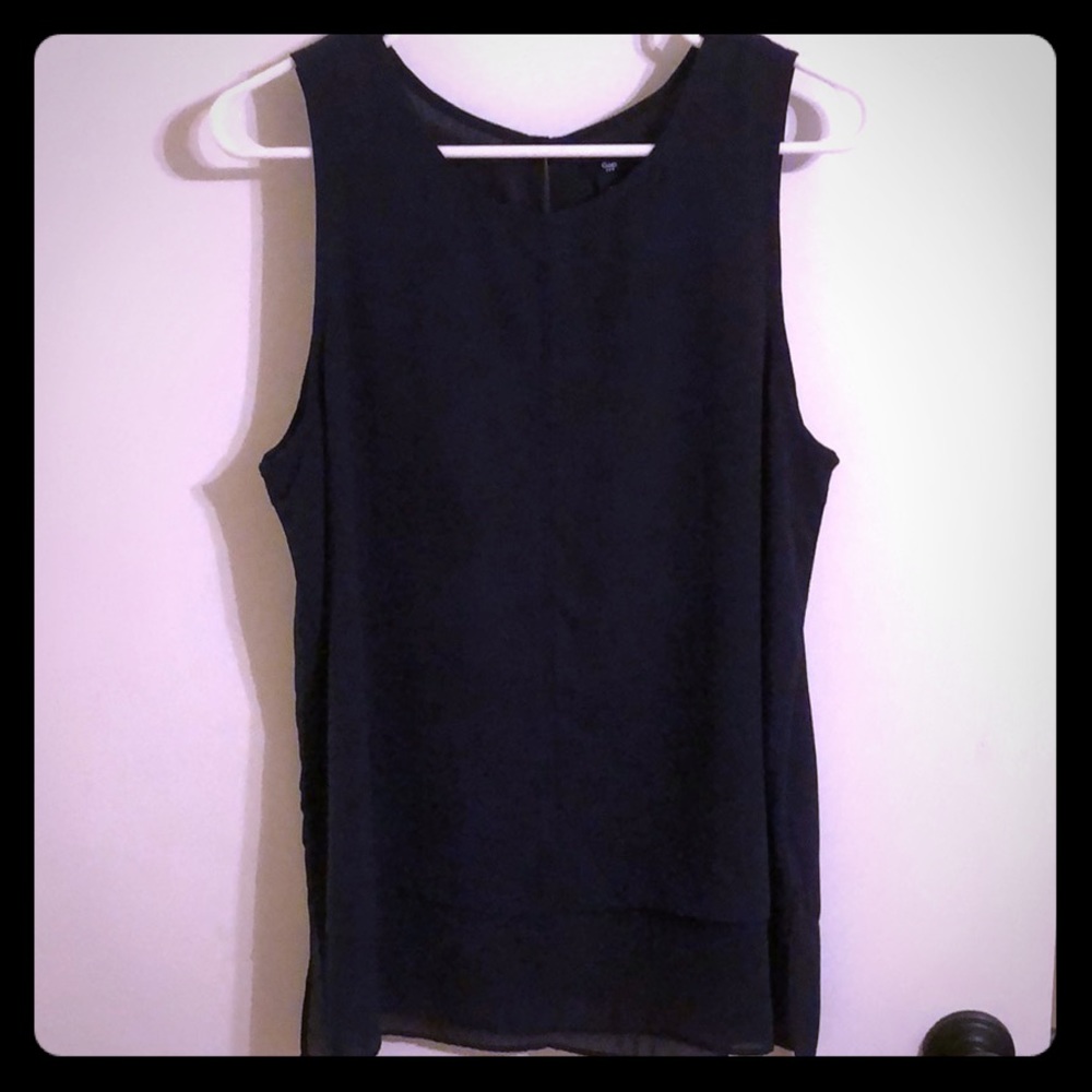 Navy sleeveless blouse